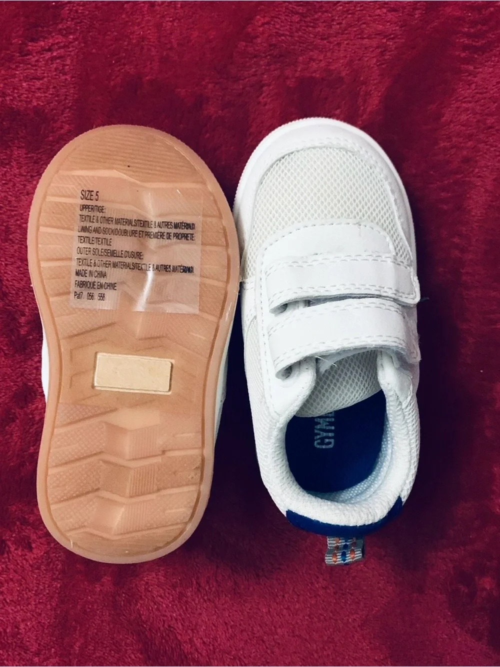 Gymboree Boys Girls White Sneakers Size US 5 New
